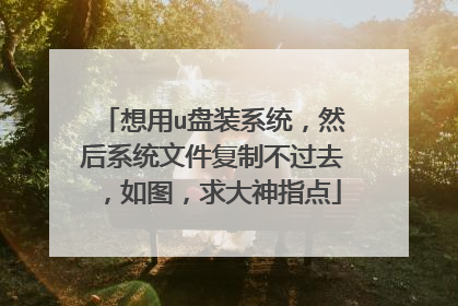 想用u盘装系统,然后系统文件复制不过去,如图,求大神指点