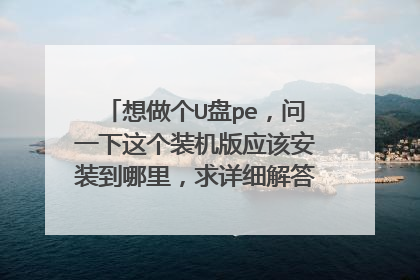 想做个U盘pe，问一下这个装机版应该安装到哪里，求详细解答并附加后续教程