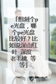 想刻个pe光盘，哪个pe光盘比较好？比如说深山红叶 深度 老毛桃 等等