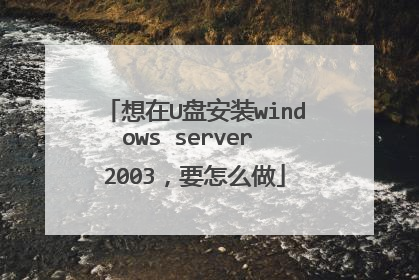 想在U盘安装windows server 2003，要怎么做