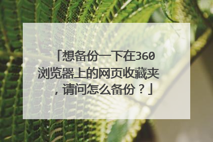 想备份一下在360浏览器上的网页收藏夹,请问怎么备份?