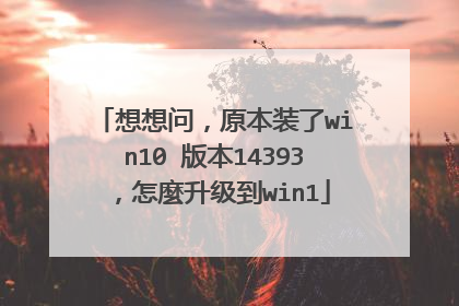 想想问,原本装了win10 版本14393,怎麼升级到win1