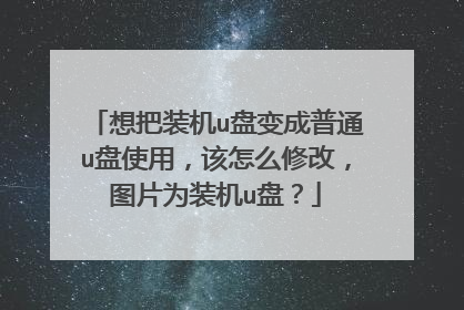 想把装机u盘变成普通u盘使用，该怎么修改，图片为装机u盘？