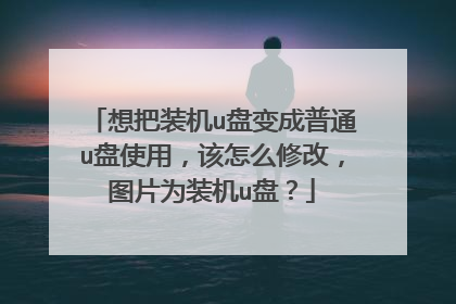 想把装机u盘变成普通u盘使用,该怎么修改,图片为装机u盘?