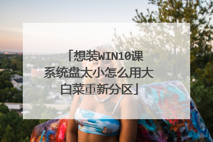 想装WIN10课系统盘太小怎么用大白菜重新分区
