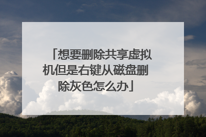 想要删除共享虚拟机但是右键从磁盘删除灰色怎么办