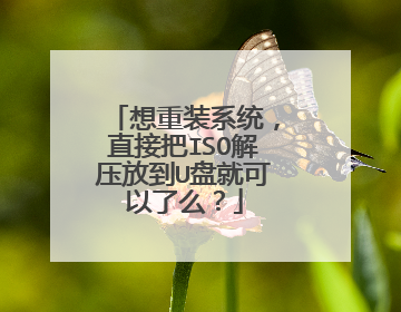 想重装系统,直接把ISO解压放到U盘就可以了么?