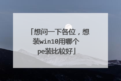 想问一下各位,想装win10用哪个pe装比较好
