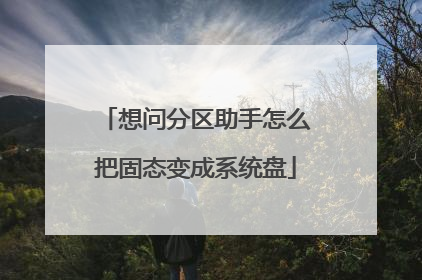 想问分区助手怎么把固态变成系统盘