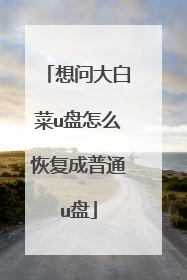 想问大白菜u盘怎么恢复成普通u盘