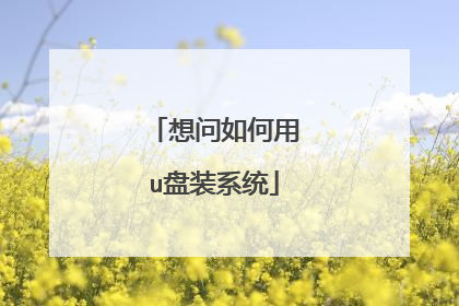 想问如何用u盘装系统