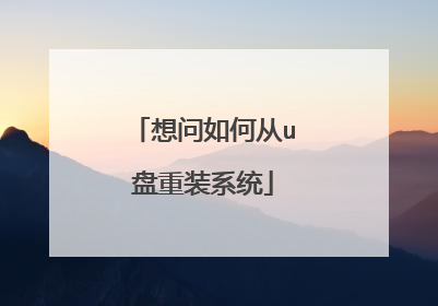 想问如何从u盘重装系统