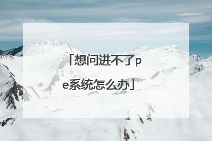 想问进不了pe系统怎么办