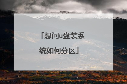 想问u盘装系统如何分区