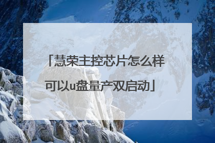 慧荣主控芯片怎么样可以u盘量产双启动