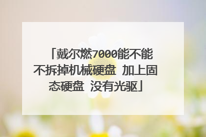 戴尔燃7000能不能不拆掉机械硬盘 加上固态硬盘 没有光驱