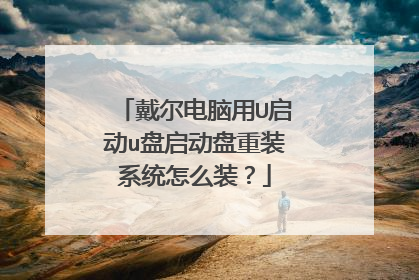 戴尔电脑用U启动u盘启动盘重装系统怎么装?