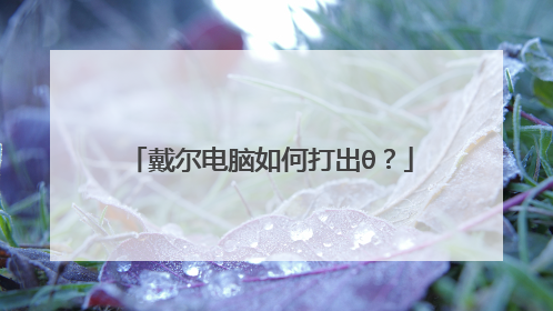 戴尔电脑如何打出θ?