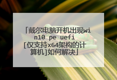 戴尔电脑开机出现win10 pe uefi[仅支持x64架构的计算机]如何解决