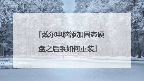 戴尔电脑添加固态硬盘之后系如何重装