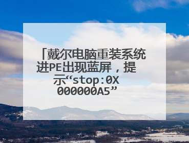 戴尔电脑重装系统进PE出现蓝屏，提示“stop:0X000000A5”是什么原因？