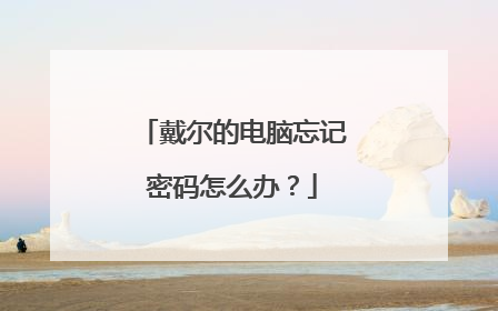 戴尔的电脑忘记密码怎么办？
