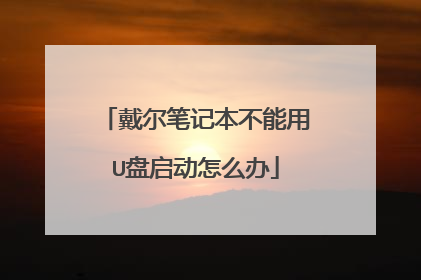 戴尔笔记本不能用U盘启动怎么办