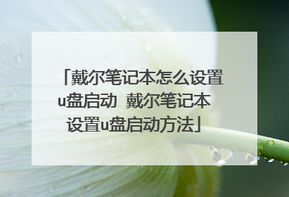 戴尔笔记本怎么设置u盘启动 戴尔笔记本设置u盘启动方法