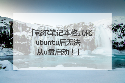 戴尔笔记本格式化ubuntu后无法从u盘启动!