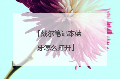 戴尔笔记本蓝牙怎么打开