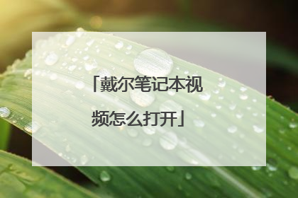 戴尔笔记本视频怎么打开