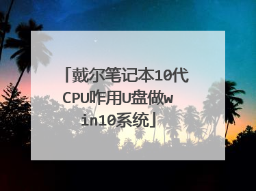 戴尔笔记本10代CPU咋用U盘做win10系统