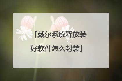 戴尔系统释放装好软件怎么封装