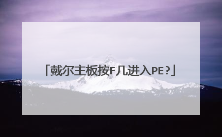 戴尔主板按F几进入PE?
