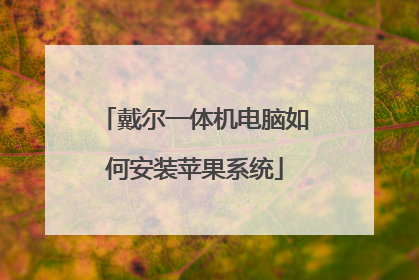 戴尔一体机电脑如何安装苹果系统