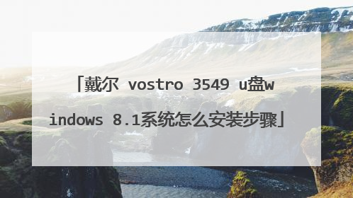 戴尔 vostro 3549 u盘windows 8.1系统怎么安装步骤