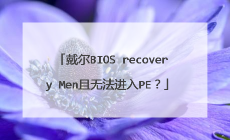 戴尔BIOS recovery Men且无法进入PE?