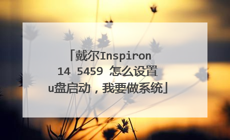 戴尔Inspiron 14 5459 怎么设置u盘启动,我要做系统