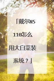 戴尔N5110怎么用大白菜装系统?