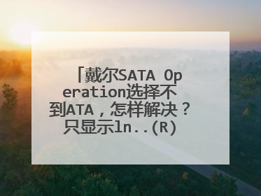 戴尔SATA Operation选择不到ATA,怎样解决?只显示ln..(R) m...的