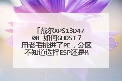 戴尔XPS13D4708 如何GHOST?用老毛桃进了PE,分区不知道选择ESP还是MSR,而且分区以后再用GHOST找不到硬盘
