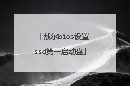 戴尔bios设置ssd第一启动盘