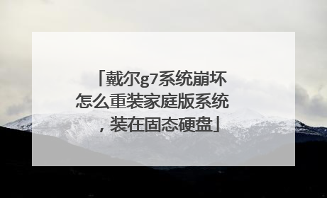 戴尔g7系统崩坏怎么重装家庭版系统,装在固态硬盘