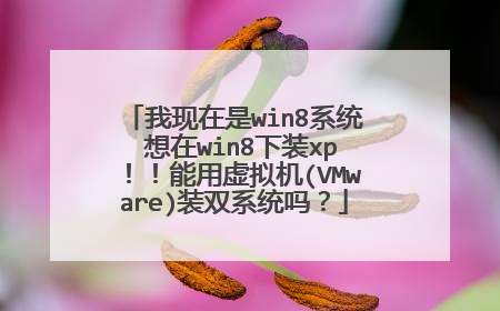我现在是win8系统 想在win8下装xp！！能用虚拟机(VMware)装双系统吗？