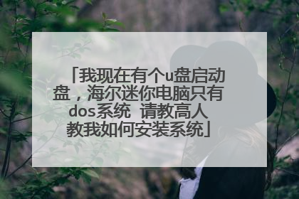 我现在有个u盘启动盘,海尔迷你电脑只有dos系统 请教高人教我如何安装系统