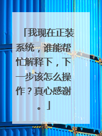 我现在正装系统,谁能帮忙解释下,下一步该怎么操作?真心感谢。