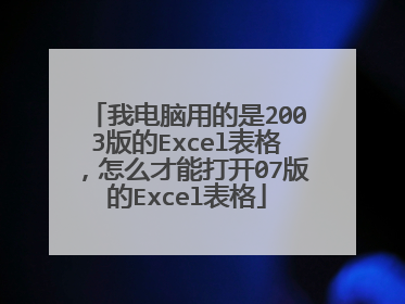 我电脑用的是2003版的Excel表格,怎么才能打开07版的Excel表格