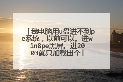 我电脑用u盘进不到pe系统,以前可以。进win8pe黑屏。进2003就只加载出个
