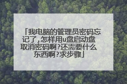 我电脑的管理员密码忘记了,怎样用u盘启动盘取消密码啊?还需要什么东西啊?求步骤