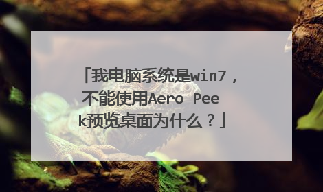 我电脑系统是win7,不能使用Aero Peek预览桌面为什么?